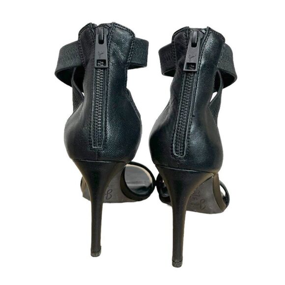 Joie Elaine Black Leather Open Toe Stiletto Criss Cross Sandals EU 38, US 8 M - Picture 4 of 9